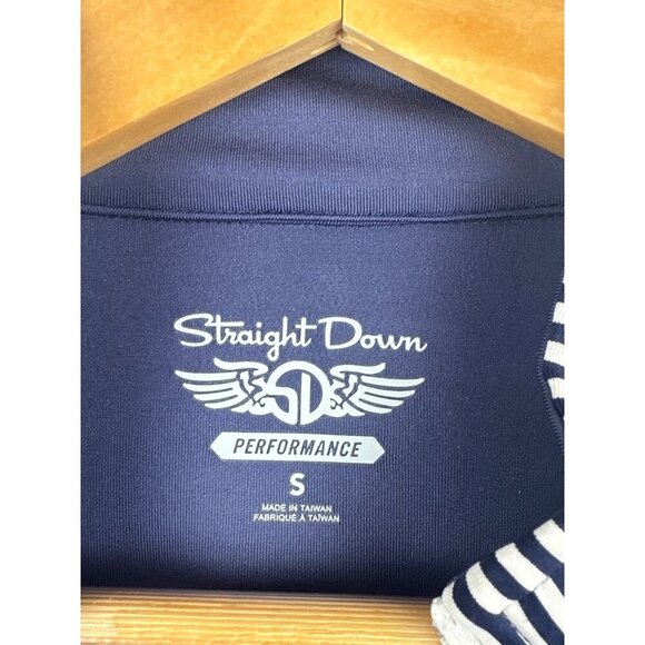 Straight Down Performance Womens Striped Long Sleeve Pullover Small Polyester & - Picture 2 of 5